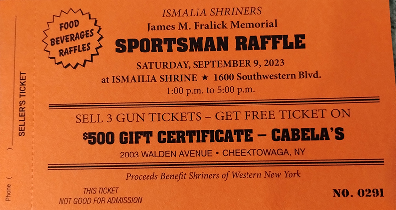 orange raffle ticket