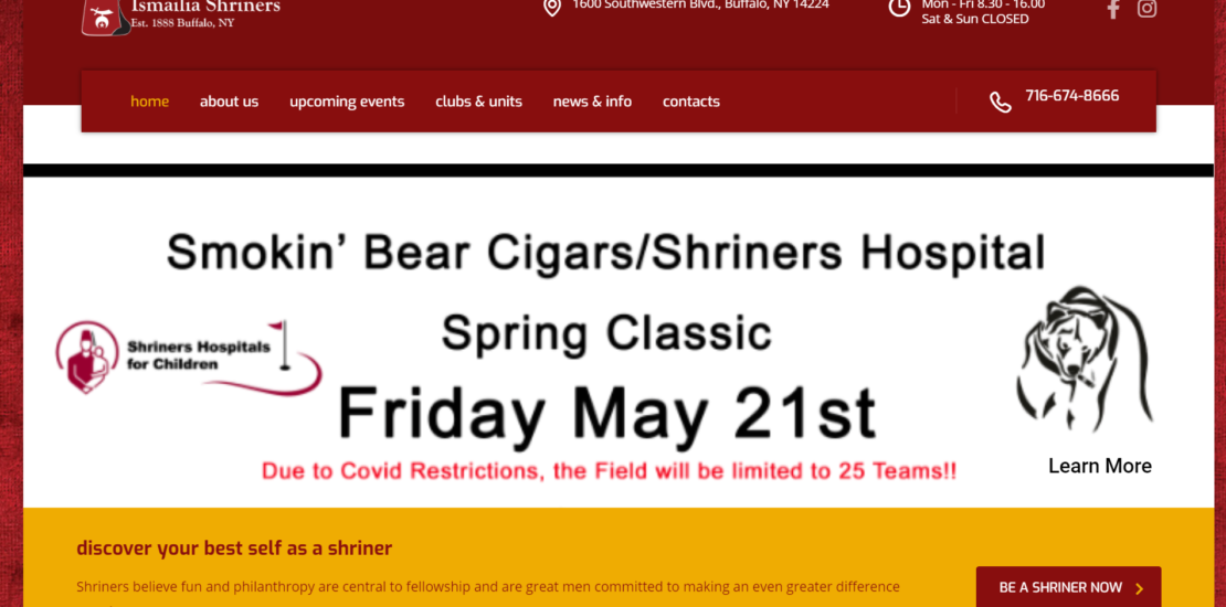 Screenshot of new website